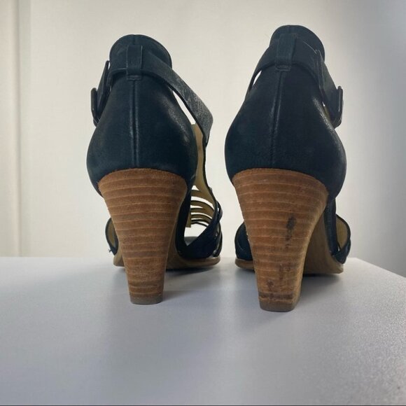 Paul Green | Christy Black Caged‎ Strappy Sandal Heel - Picture 10 of 16